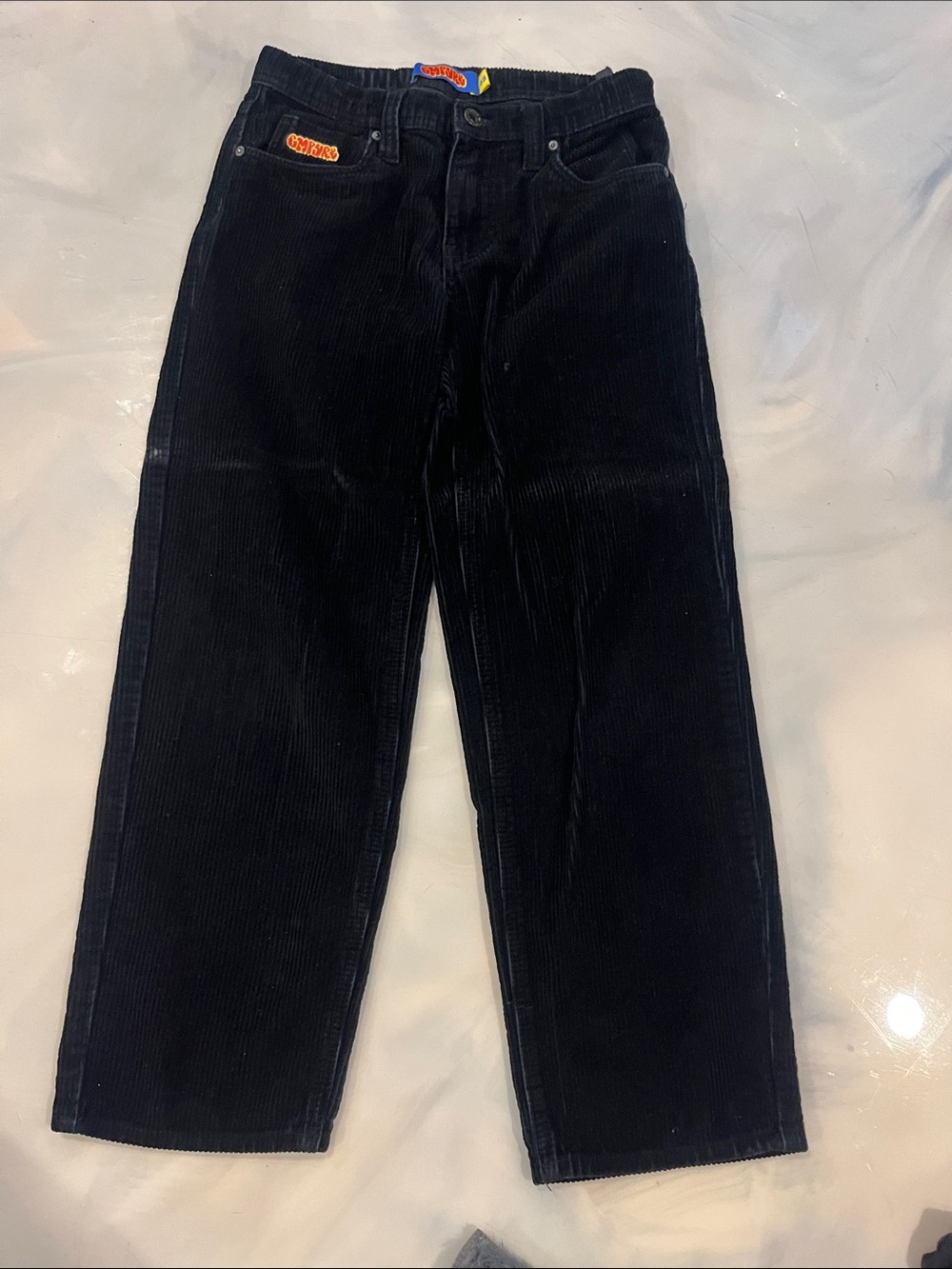 Empyre Black Corduroy Kids Straight-Leg Pants